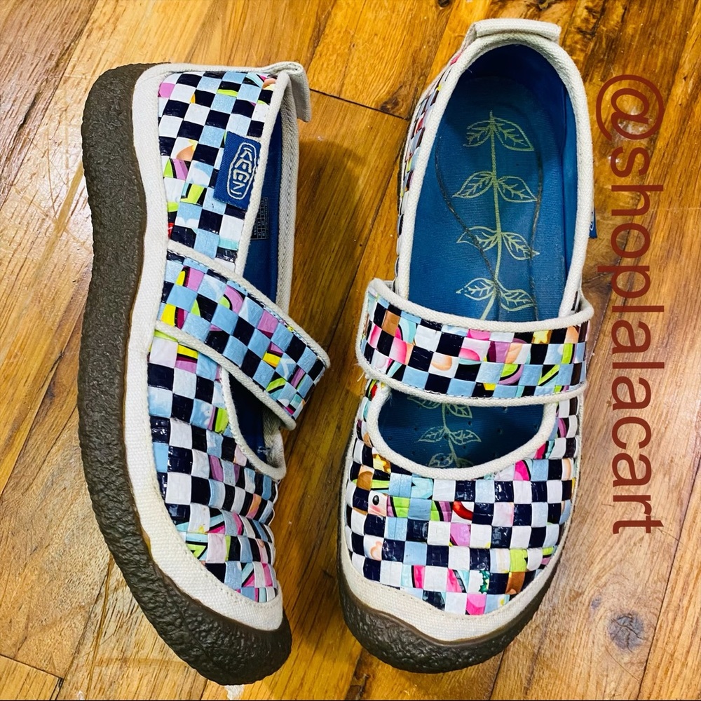 Keen Recycled Colorful Rice Bag Mary Janes w Rubber Bottoms Size 7